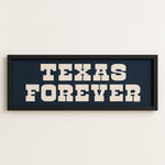 Framed Texas Forever Navy Blue Sign - Tejas Country Club