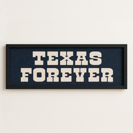 Framed Texas Forever Navy Blue Sign