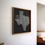 Texas Towns Home Decor Art Print (Black) - Tejas Country Club