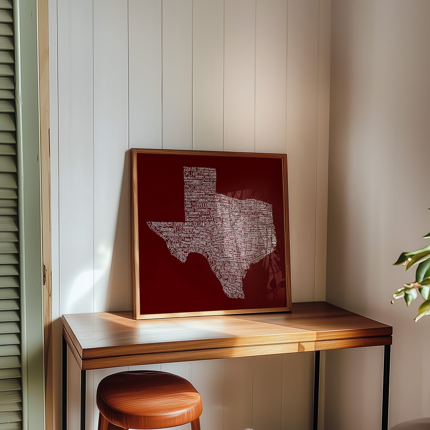 Texas Towns Home Decor Art Print (Maroon) - Tejas Country Club