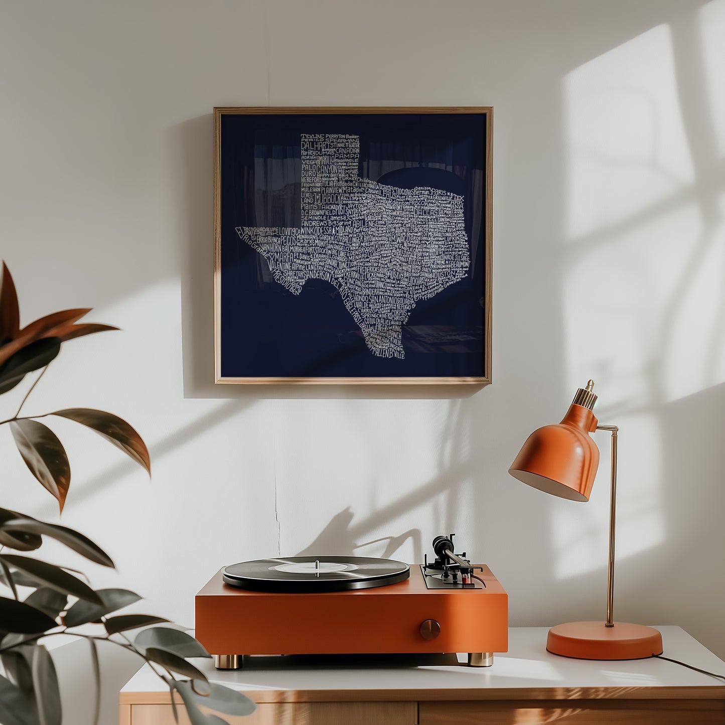 Texas Towns Home Decor Art Print (Navy Blue) - Tejas Country Club