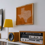 Texas Towns Home Decor Art Print (Orange) - Tejas Country Club