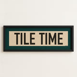 Framed Tile Time Mahjong Art Scroll Sign
