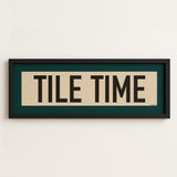 Framed Tile Time Mahjong Art Scroll Sign