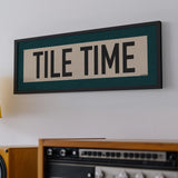 Framed Tile Time Mahjong Art Scroll Sign