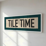 Framed Tile Time Mahjong Art Scroll Sign