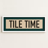 Framed Tile Time Mahjong Art Scroll Sign