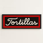Framed Tortillas Black White Red Trim Art Print - Tejas Country Club