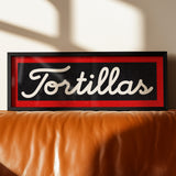 Framed Tortillas Black White Red Trim Art Print - Tejas Country Club