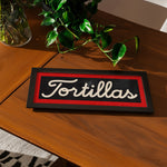Framed Tortillas Black White Red Trim Art Print - Tejas Country Club