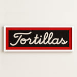 Framed Tortillas Black White Red Trim Art Print - Tejas Country Club
