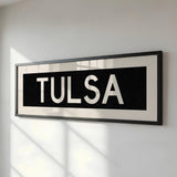 Framed Tulsa Oklahoma Bus Scroll - Tejas Country Club