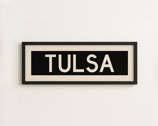 Framed Tulsa Oklahoma Bus Scroll
