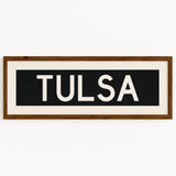Framed Tulsa Oklahoma Bus Scroll - Tejas Country Club