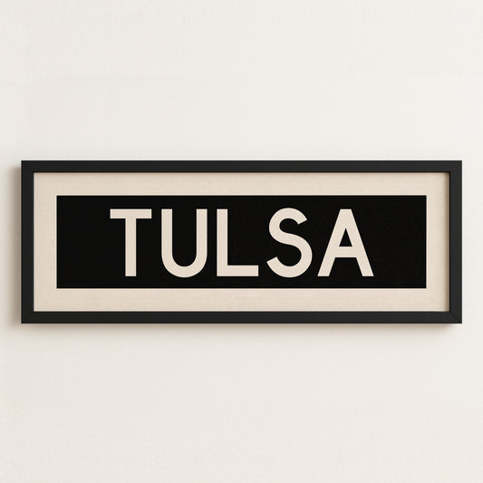 Framed Tulsa Oklahoma Bus Scroll
