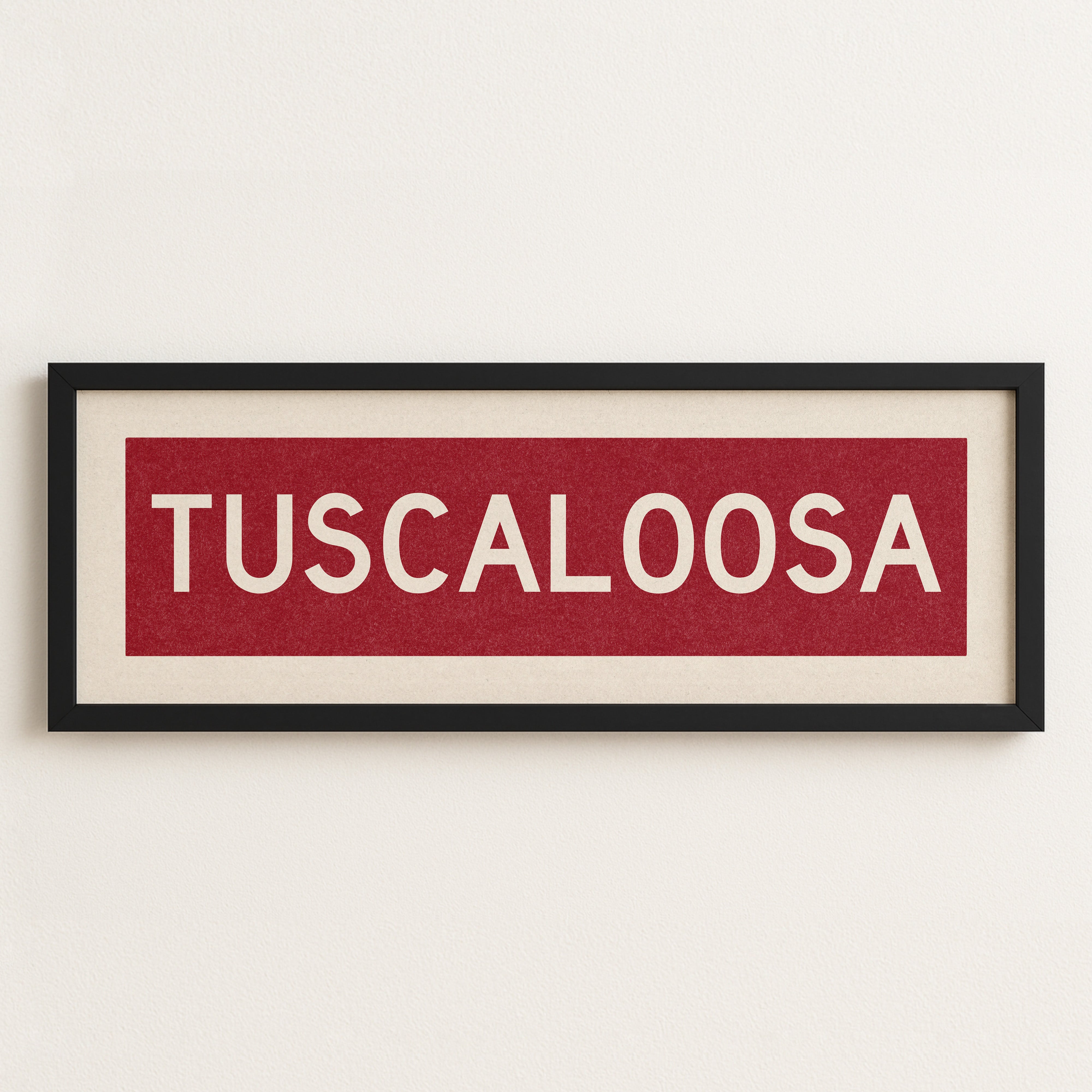 Framed Tuscaloosa Crimson Bus Scroll - Tejas Country Club