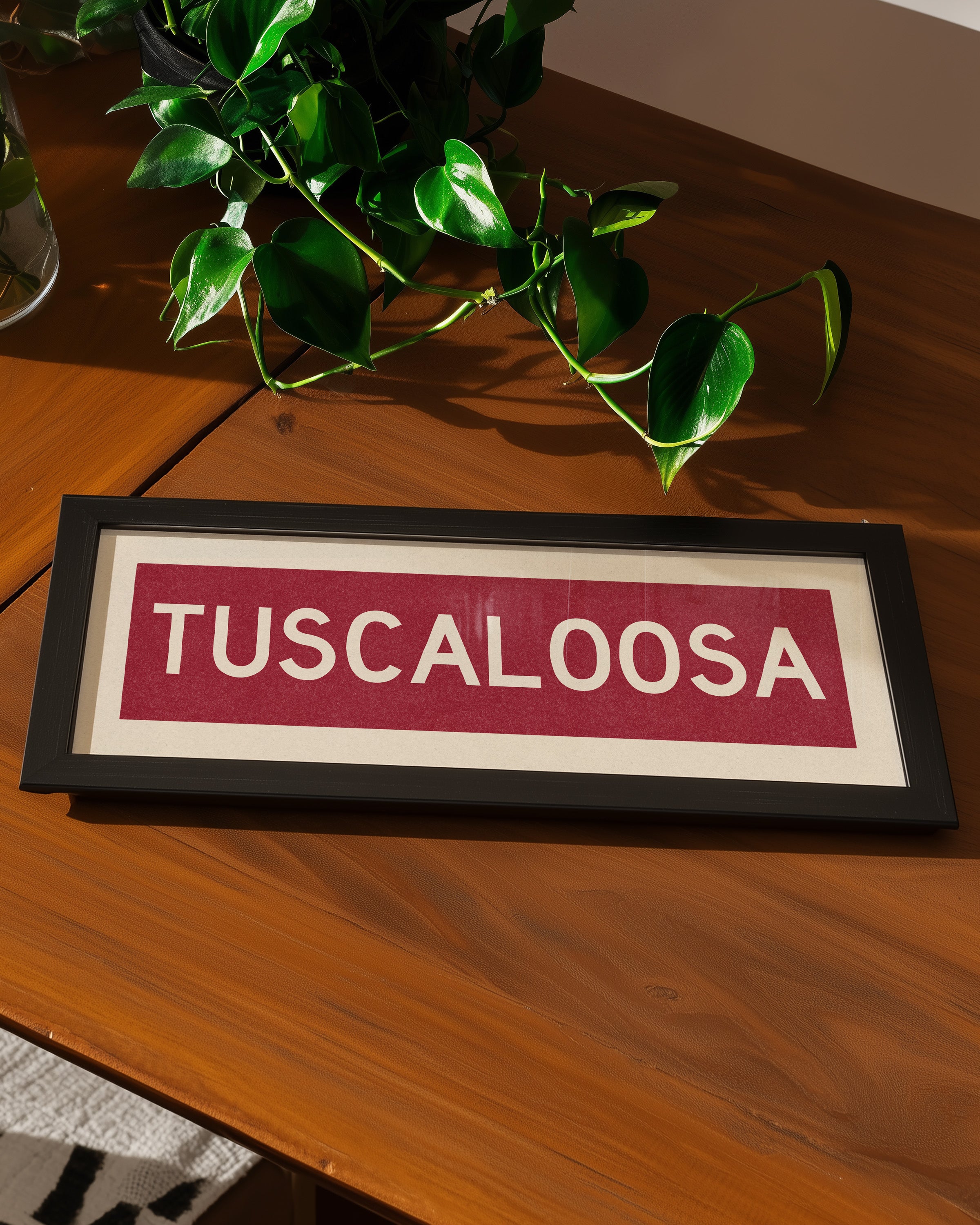 Framed Tuscaloosa Crimson Bus Scroll - Tejas Country Club