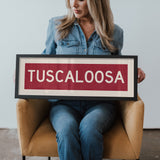 Framed Tuscaloosa Crimson Bus Scroll - Tejas Country Club