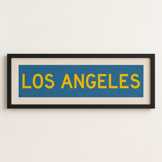 Framed Los Angeles Blue and Gold Bus Scroll - Tejas Country Club