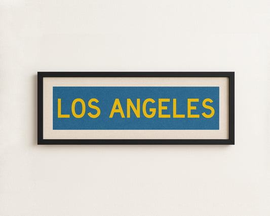 Framed Los Angeles Blue and Gold Bus Scroll