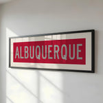 Framed Albuquerque Red and Silver Bus Scroll - Tejas Country Club