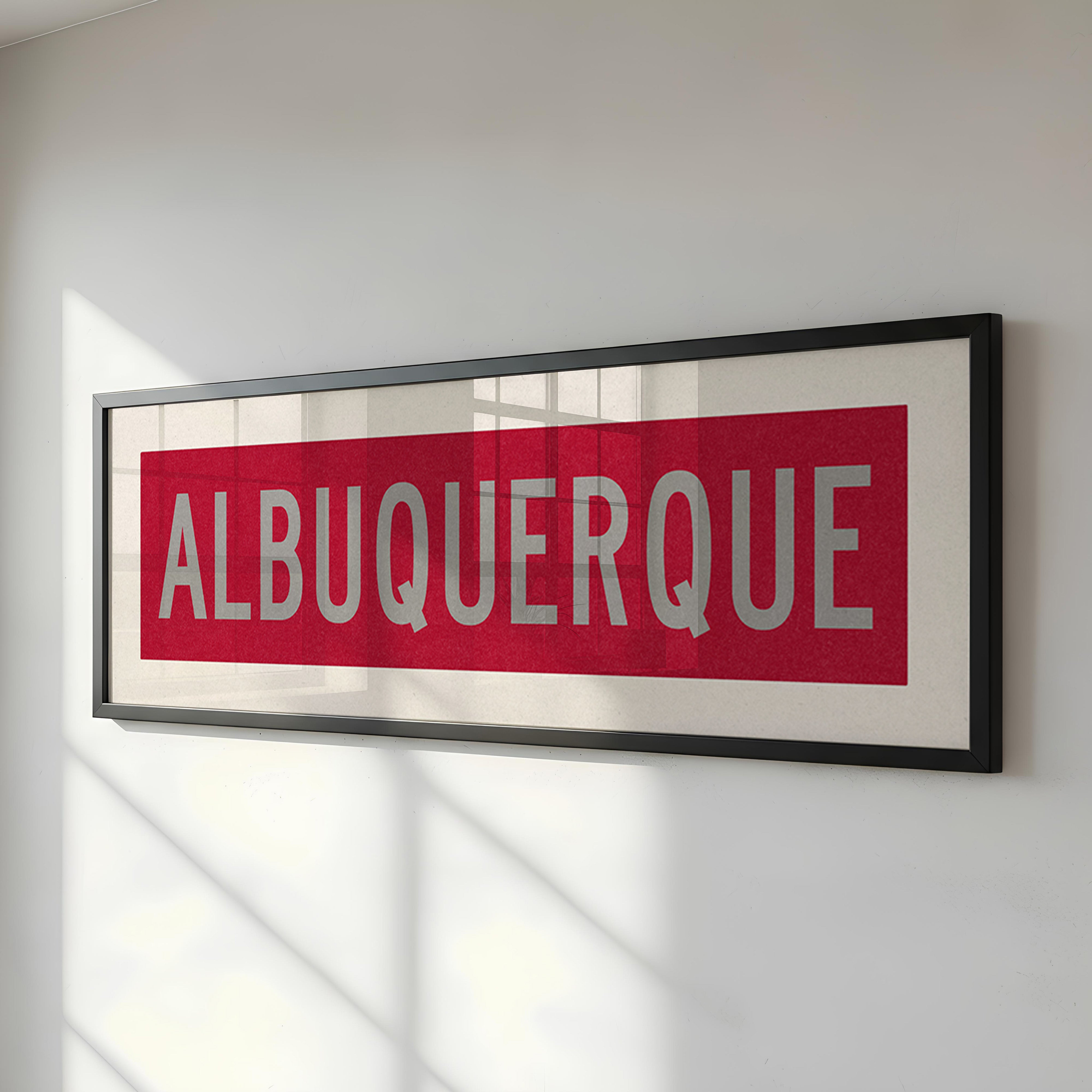 Framed Albuquerque Red and Silver Bus Scroll - Tejas Country Club