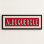Framed Albuquerque Red and Silver Bus Scroll - Tejas Country Club