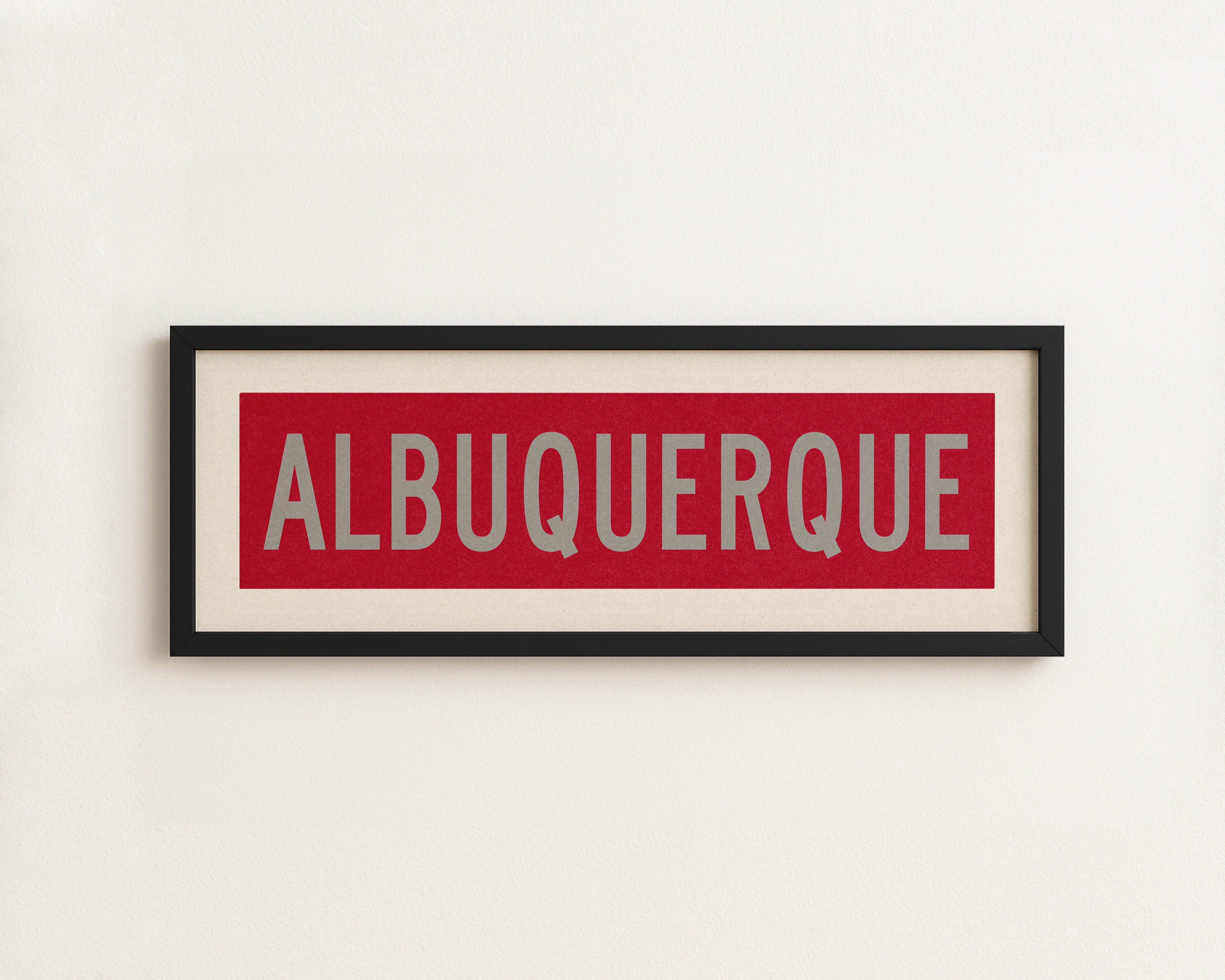 Framed Albuquerque Red and Silver Bus Scroll – Tejas Country Club