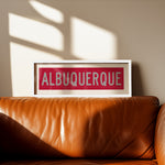 Framed Albuquerque Red and Silver Bus Scroll - Tejas Country Club