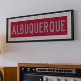 Framed Albuquerque Red and Silver Bus Scroll - Tejas Country Club
