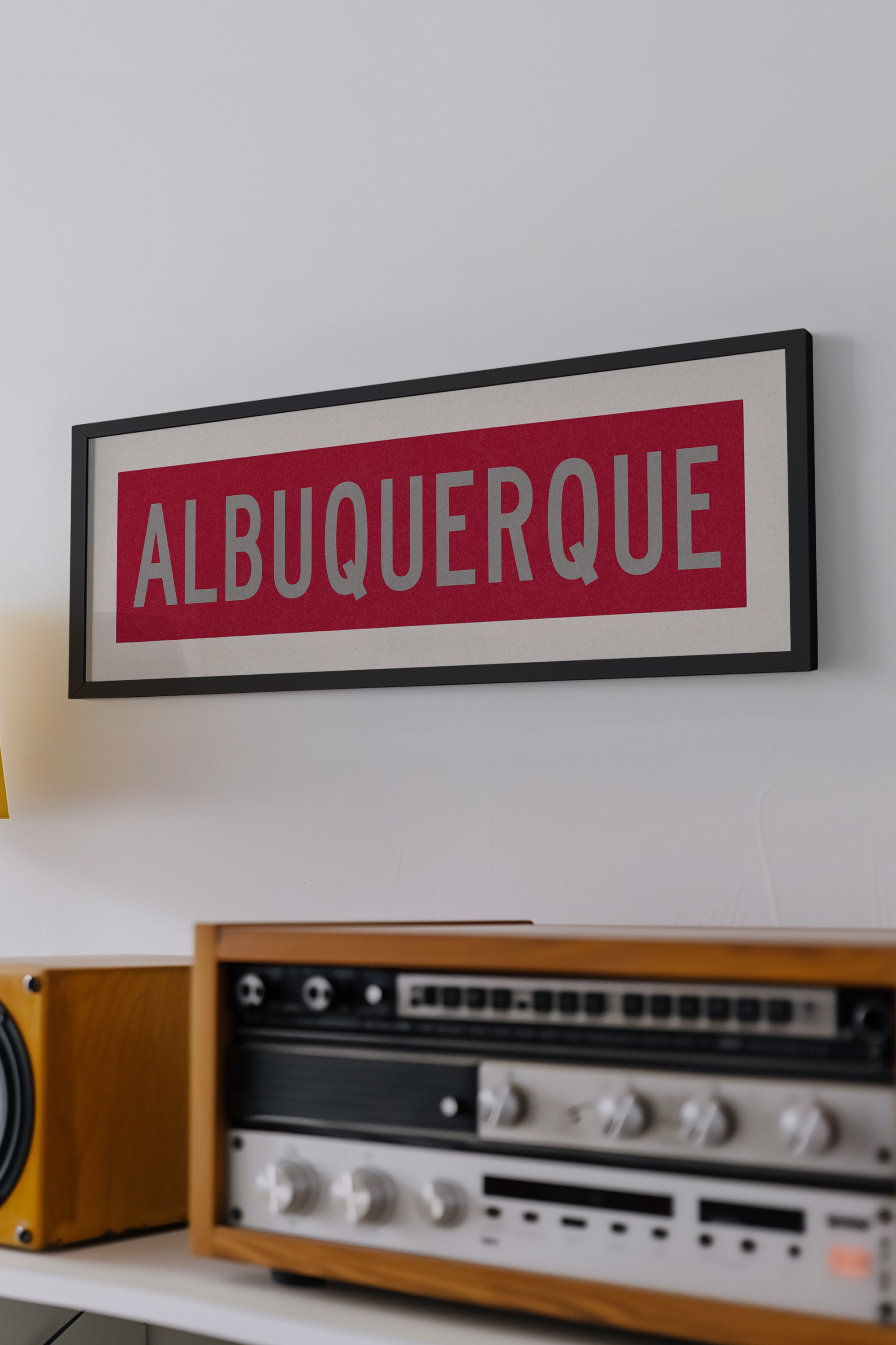 Framed Albuquerque Red and Silver Bus Scroll - Tejas Country Club