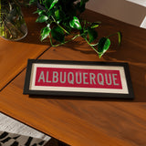 Framed Albuquerque Red and Silver Bus Scroll - Tejas Country Club