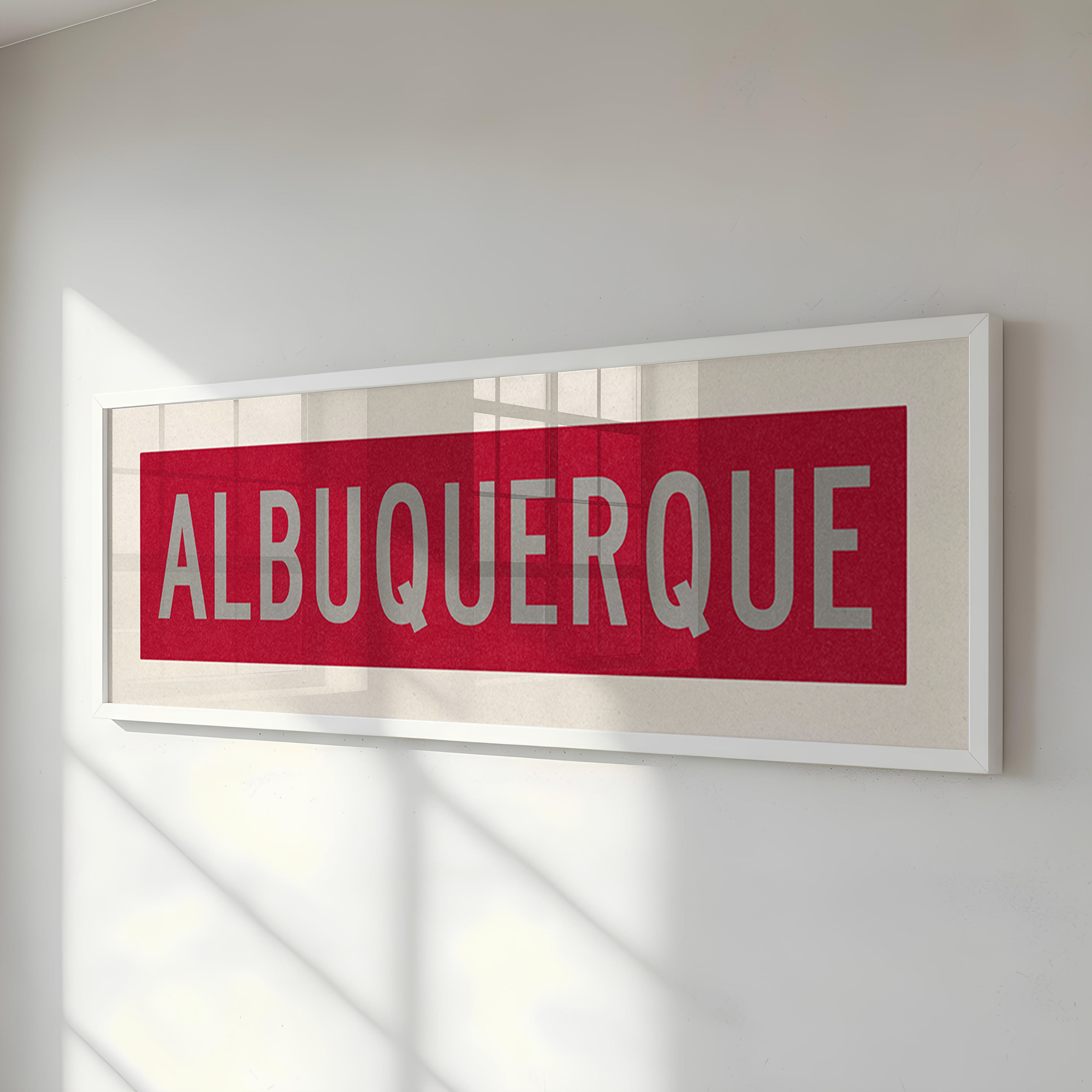 Framed Albuquerque Red and Silver Bus Scroll - Tejas Country Club