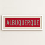 Framed Albuquerque Red and Silver Bus Scroll - Tejas Country Club
