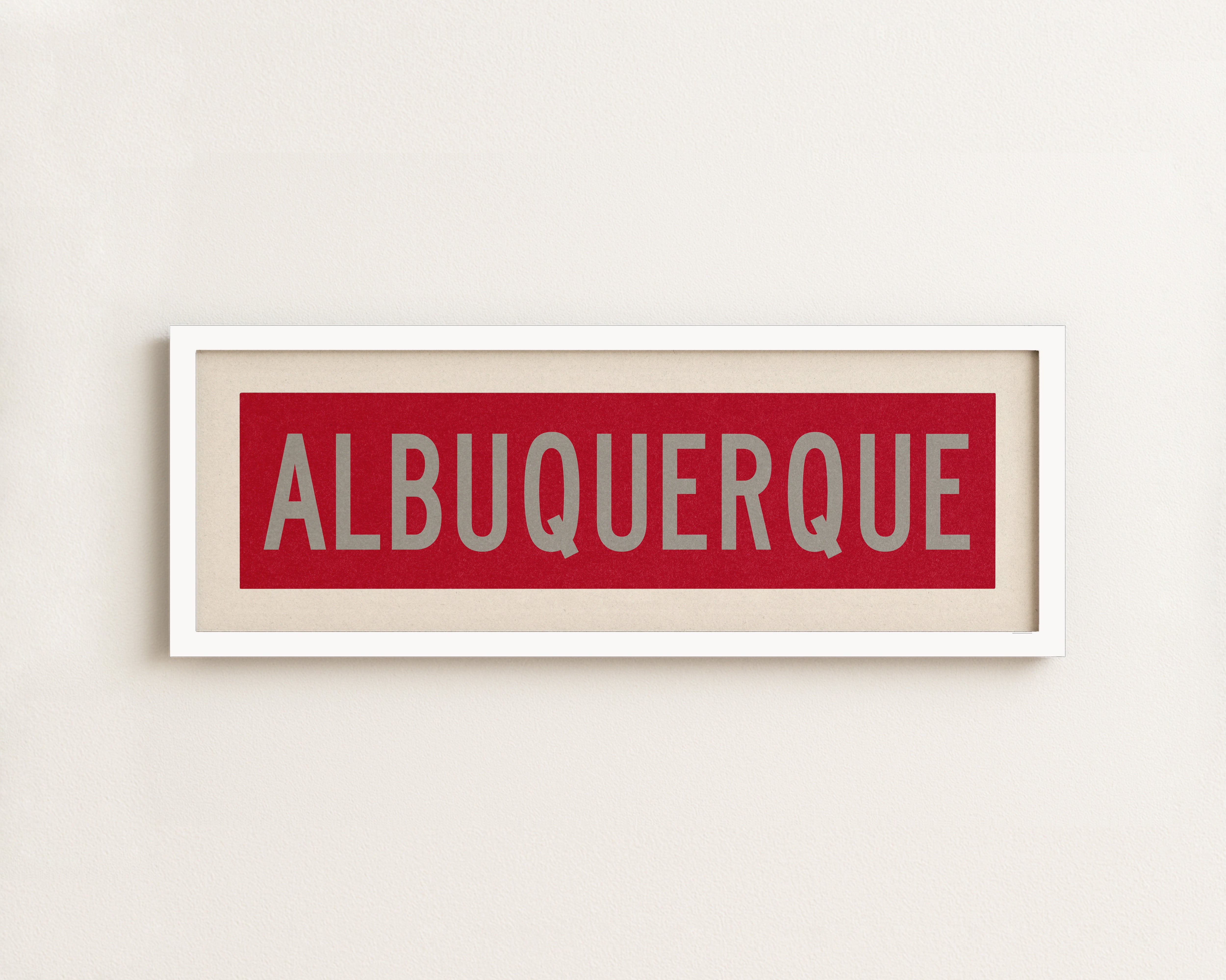 Framed Albuquerque Red and Silver Bus Scroll - Tejas Country Club