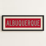Framed Albuquerque Red and Silver Bus Scroll - Tejas Country Club