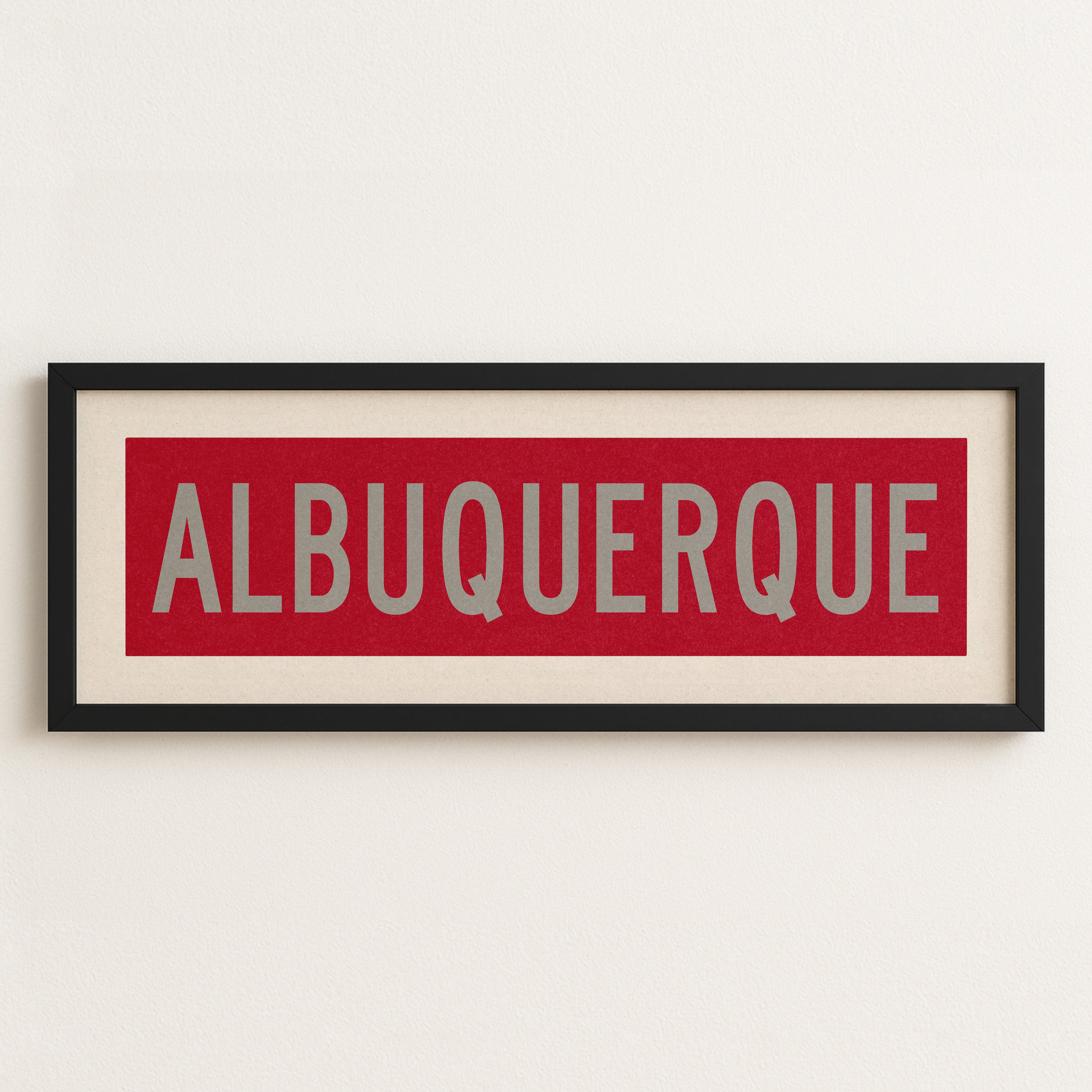 Framed Albuquerque Red and Silver Bus Scroll - Tejas Country Club