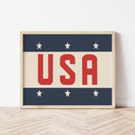 Framed USA Vintage Style Flag Print - Tejas Country Club