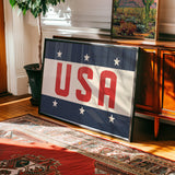 Framed USA Vintage Style Flag Print - Tejas Country Club