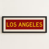 Framed Los Angeles Red and Yellow Bus Scroll - Tejas Country Club
