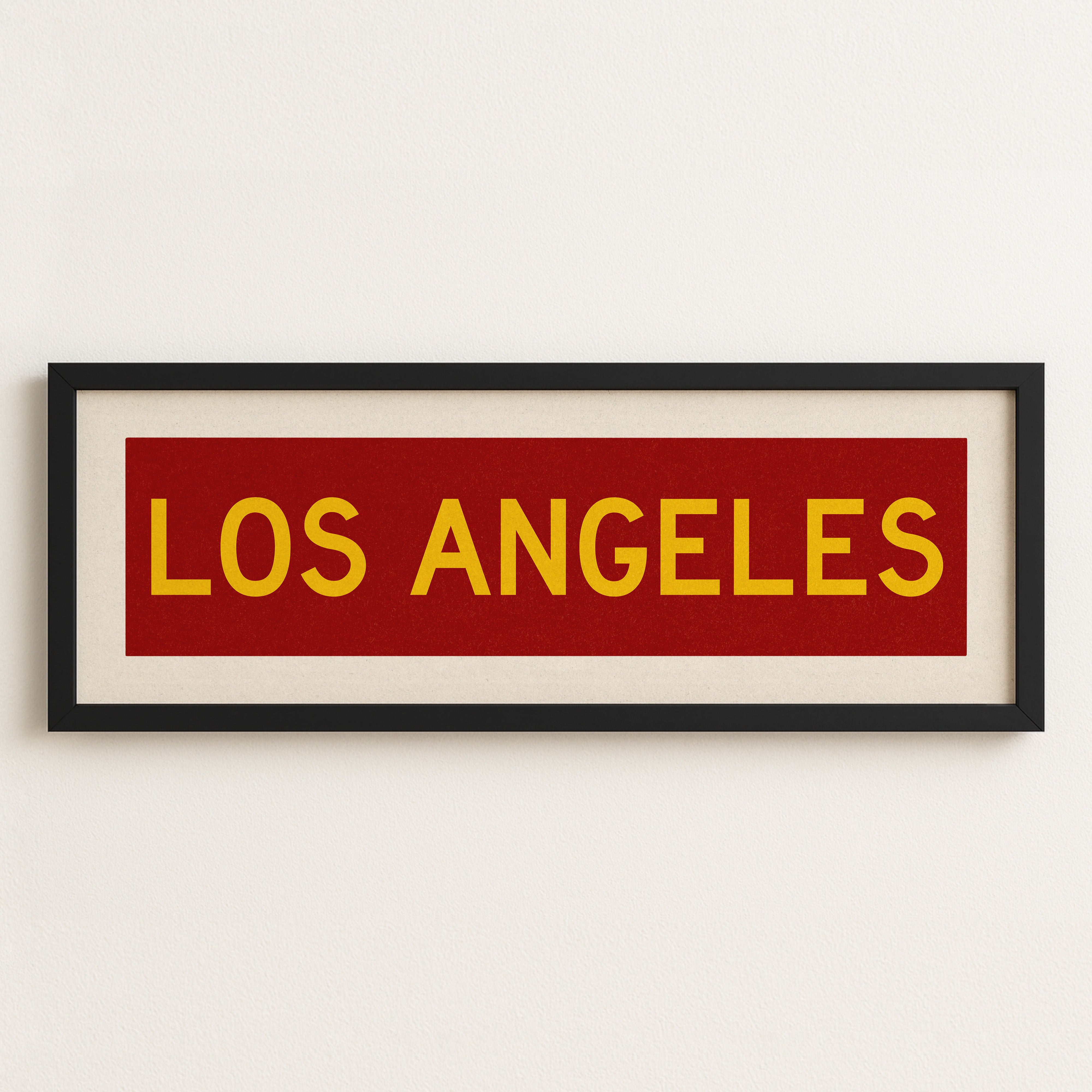 Framed Los Angeles Red and Yellow Bus Scroll - Tejas Country Club