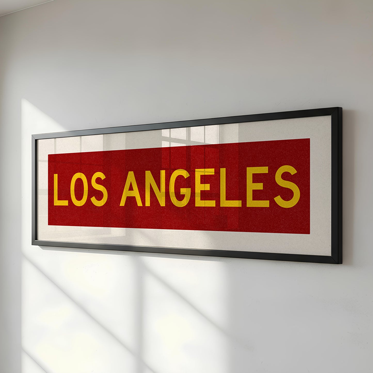 Framed Los Angeles Red and Yellow Bus Scroll - Tejas Country Club