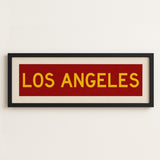 Framed Los Angeles Red and Yellow Bus Scroll - Tejas Country Club