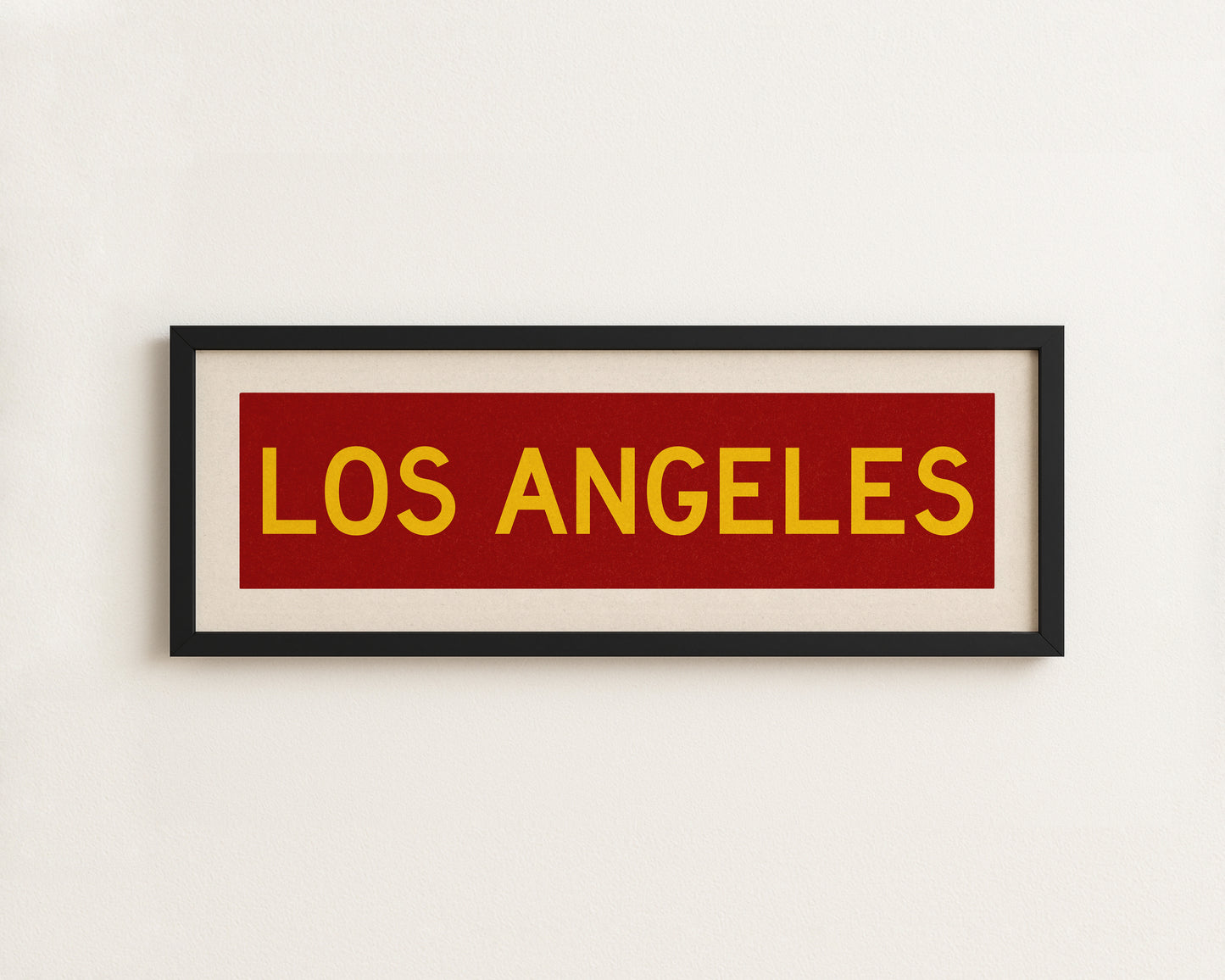 Framed Los Angeles Red and Yellow Bus Scroll - Tejas Country Club