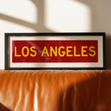 Framed Los Angeles Red and Yellow Bus Scroll - Tejas Country Club