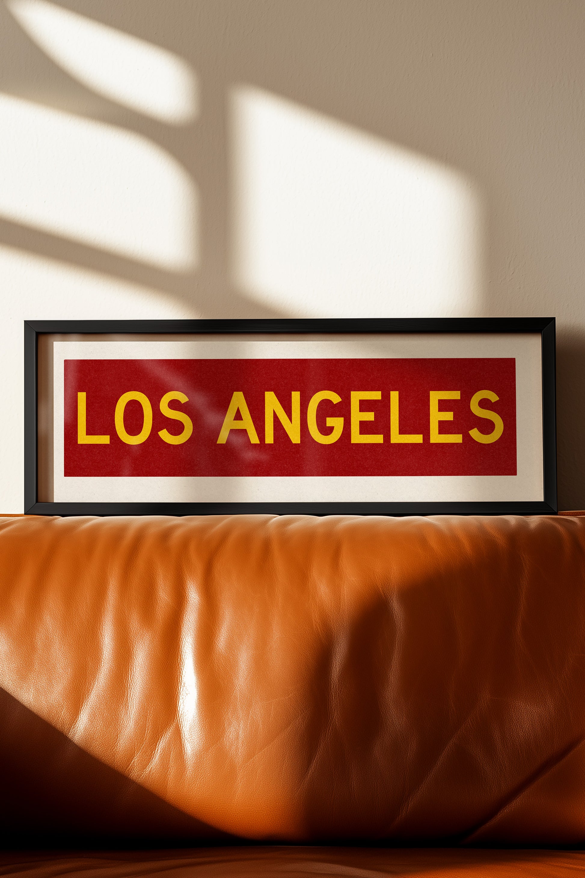 Framed Los Angeles Red and Yellow Bus Scroll - Tejas Country Club