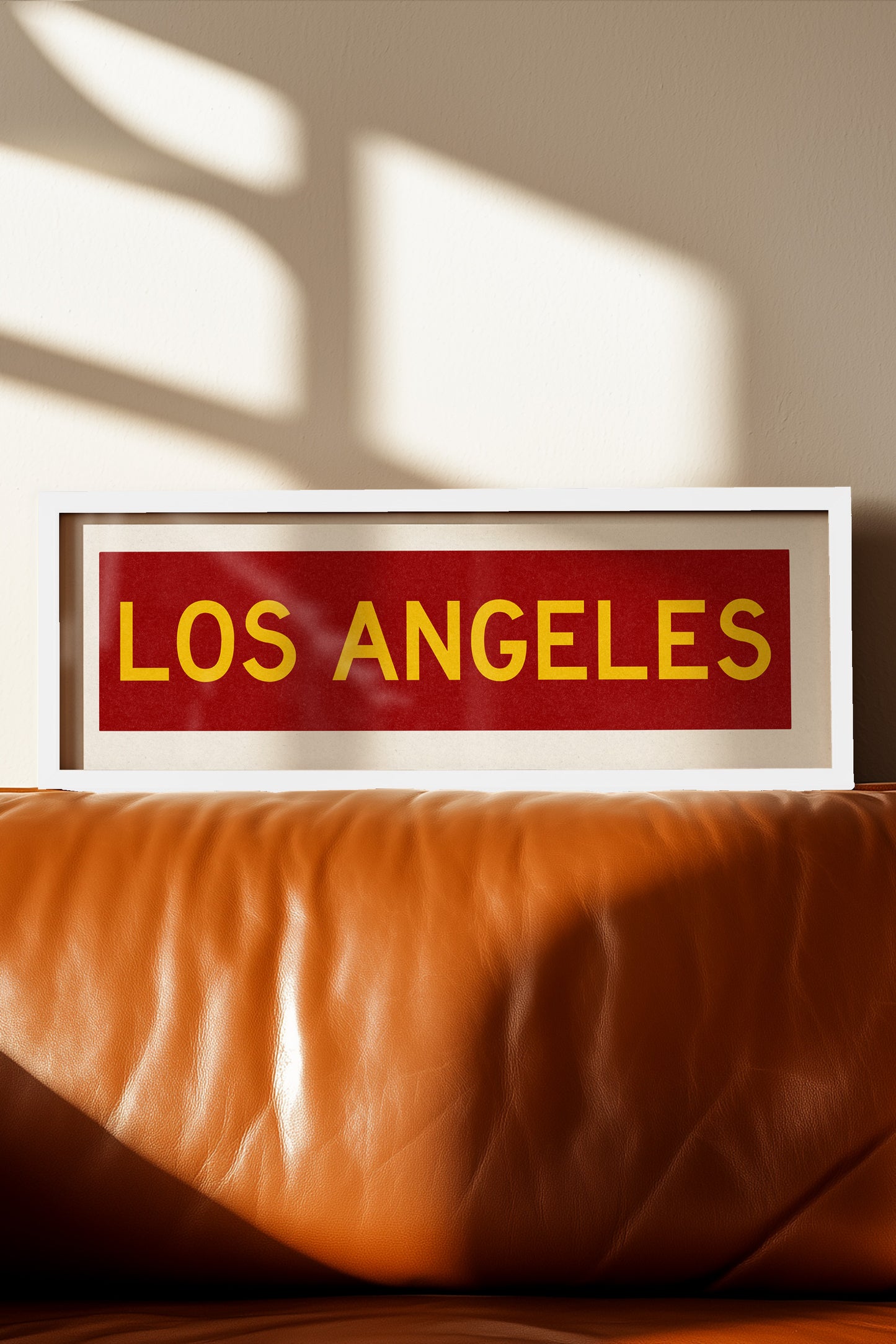 Framed Los Angeles Red and Yellow Bus Scroll - Tejas Country Club