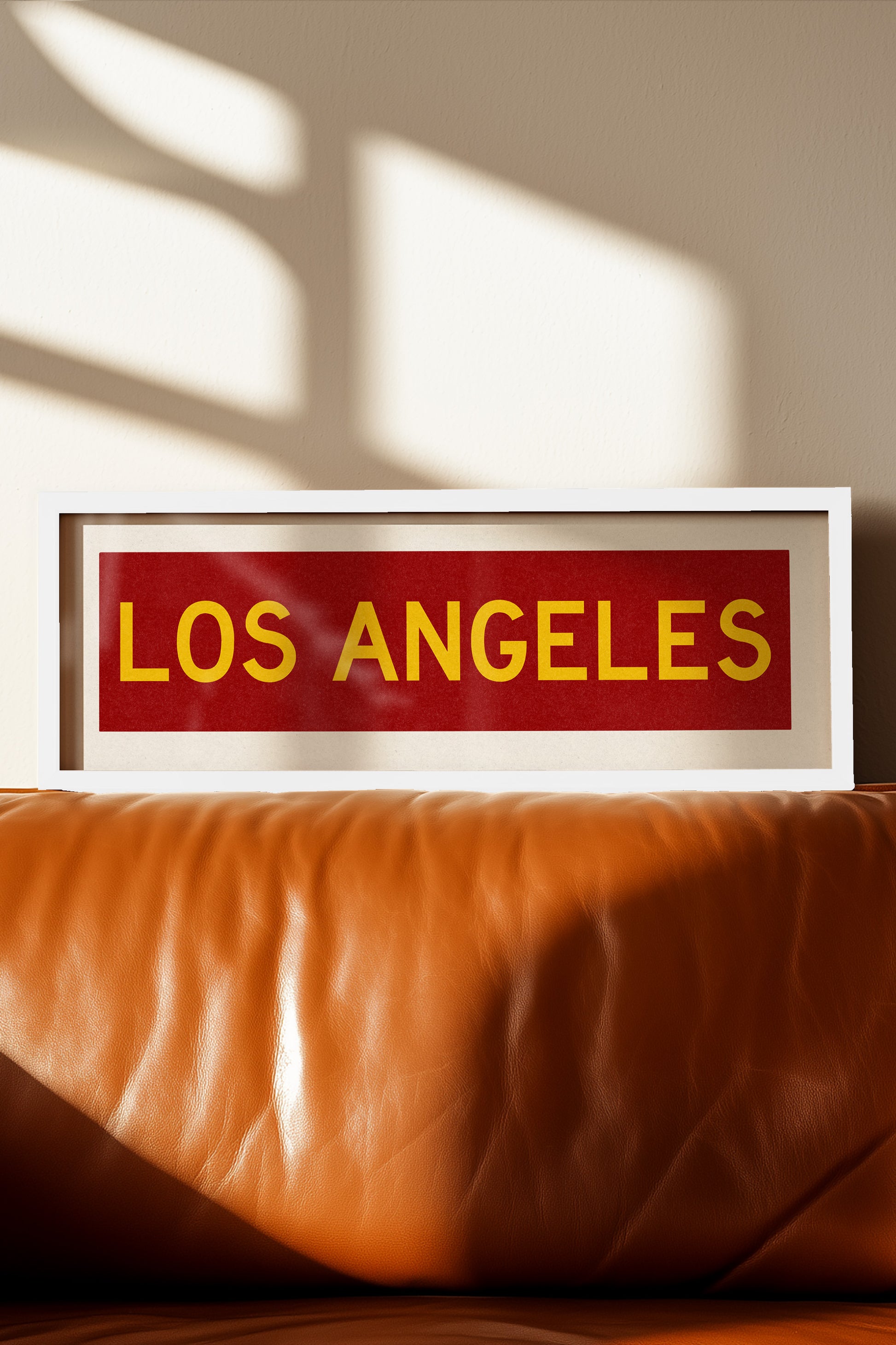Framed Los Angeles Red and Yellow Bus Scroll - Tejas Country Club