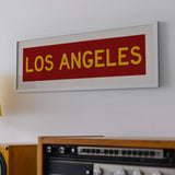 Framed Los Angeles Red and Yellow Bus Scroll - Tejas Country Club