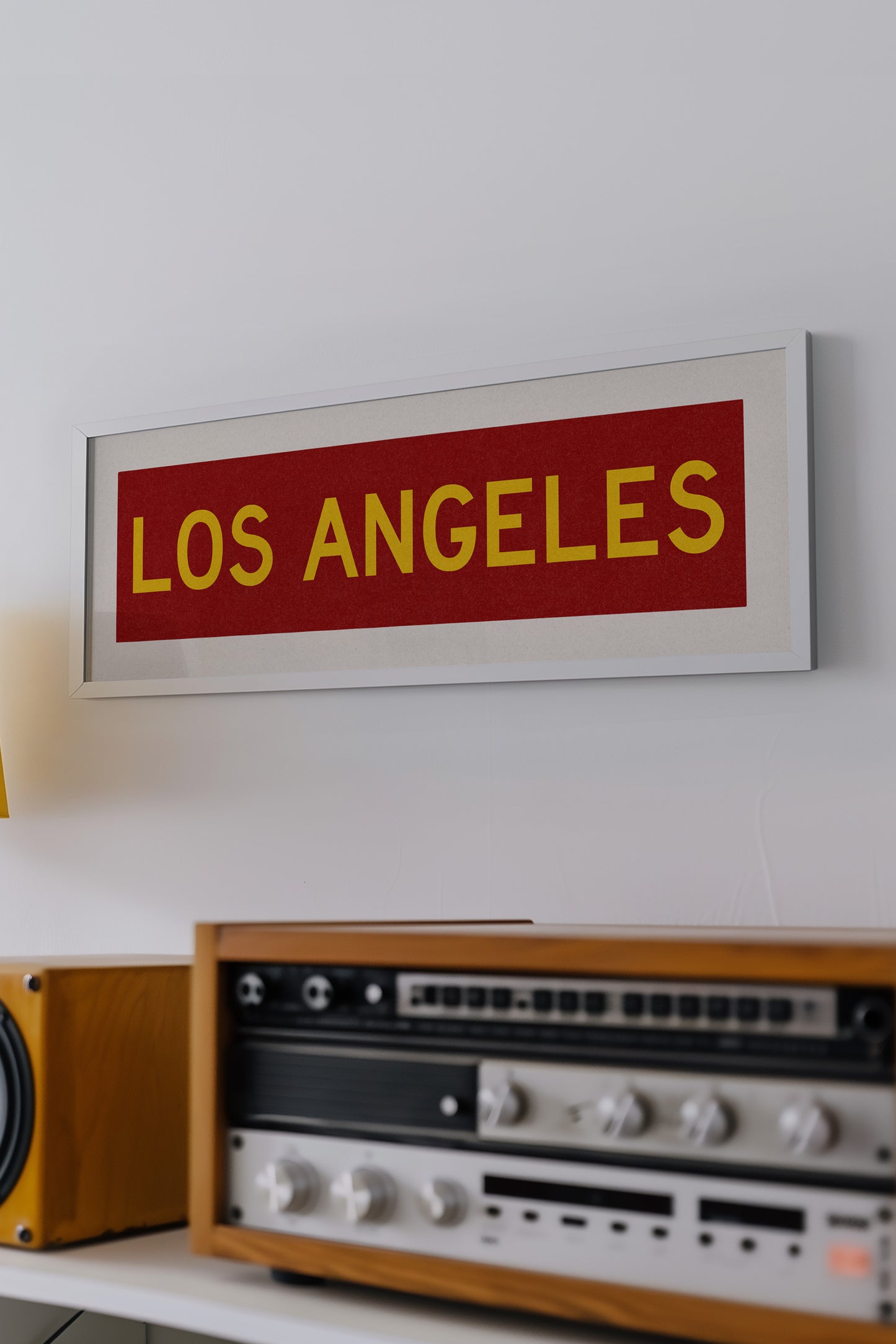 Framed Los Angeles Red and Yellow Bus Scroll - Tejas Country Club